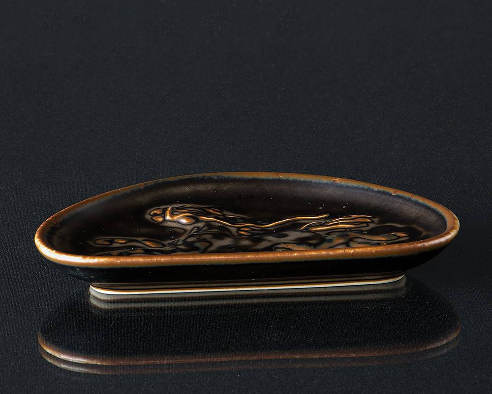 Schüssel mit Pferd, Royal Copenhagen Steinzeug Nr. 21665