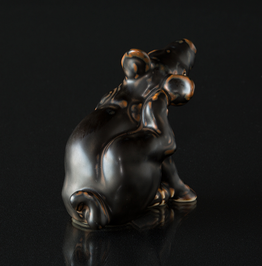 Sitzendes Schwein, Royal Copenhagen Steingut Figur Nr. 21670