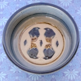 Schüssel mit Vogel, Royal Copenhagen Steingut Nr. 21747