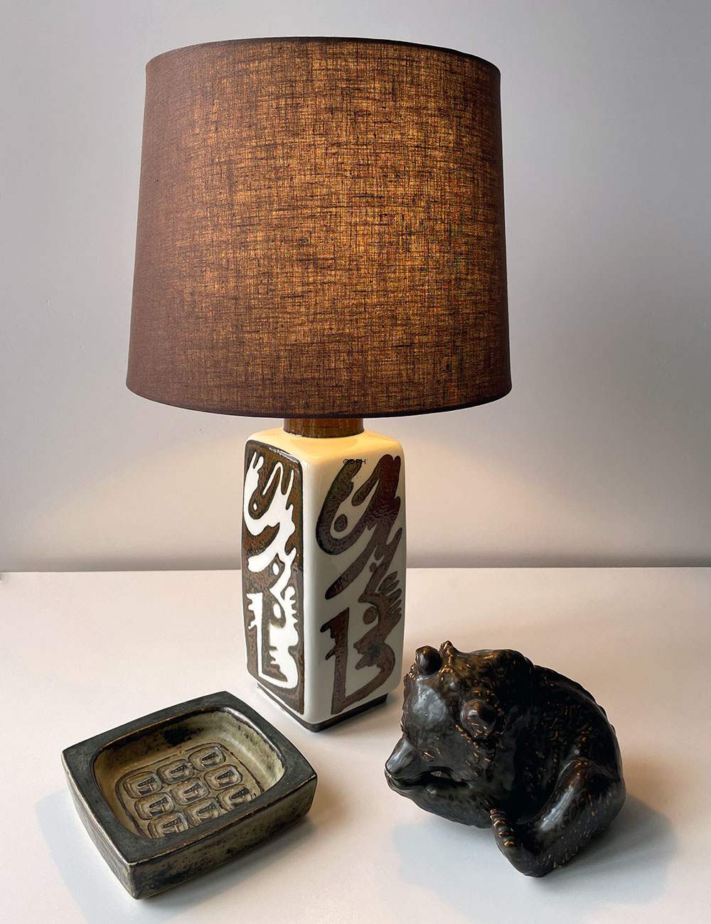 Quadratische Steingutschale mit Mustern, Royal Copenhagen Nr. 21872