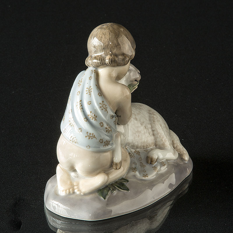 Jugendstilfigur Mädchen mit Lamm Nr. 2189, Royal Copenhagen (1894-1922)