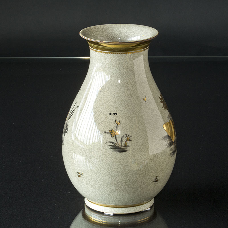Große Craquele-Vase mit Schnecken und Krabben Royal Copenhagen Nr. 220-2547. (früh) - mit Reparatur
