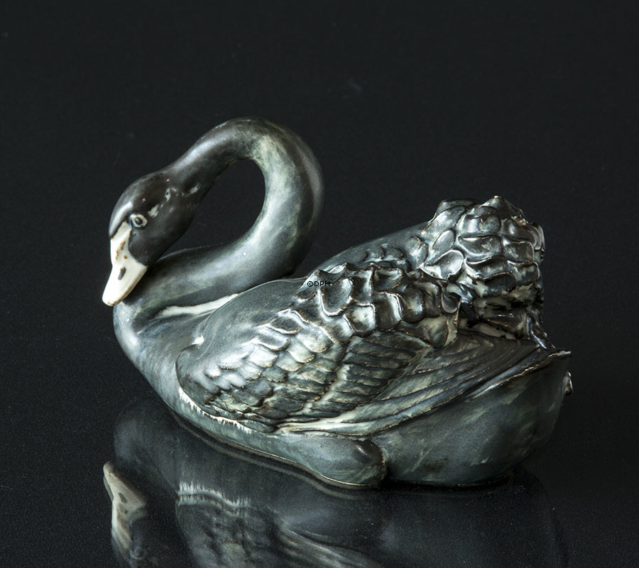 Swan, Schwarz, Royal Copenhagen Vogelfigur Nr. 22663