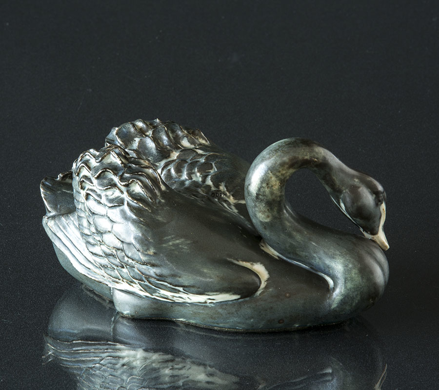Swan, Schwarz, Royal Copenhagen Vogelfigur Nr. 22663