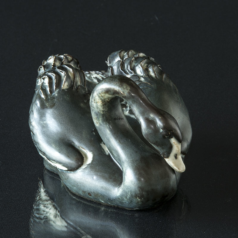 Swan, Schwarz, Royal Copenhagen Vogelfigur Nr. 22663