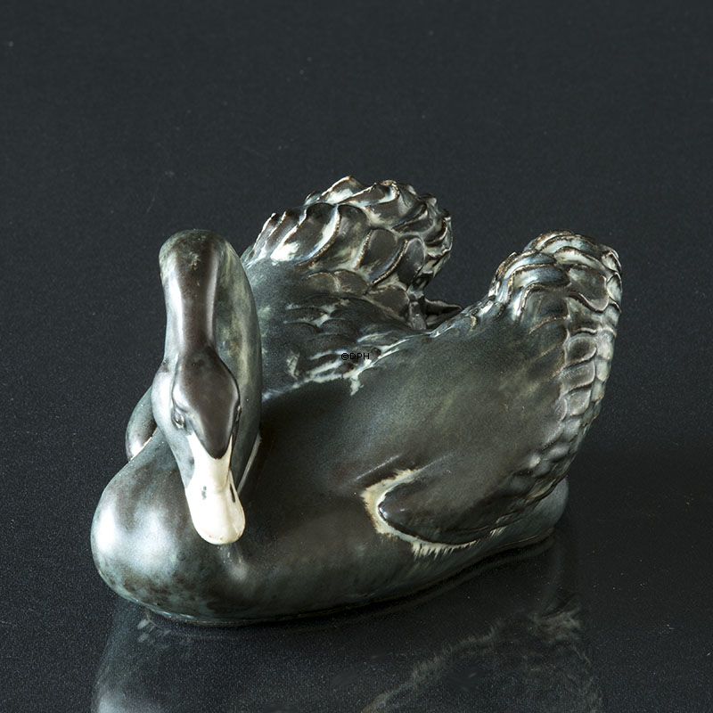 Swan, Schwarz, Royal Copenhagen Vogelfigur Nr. 22663