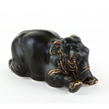 Elefant kniend, Royal Copenhagen Steingut Figur Nr. 22714
