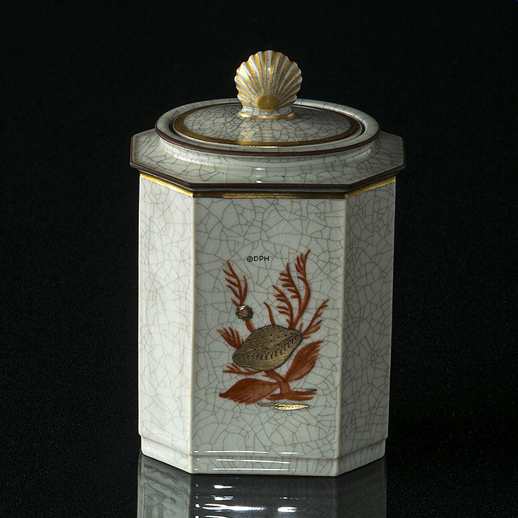 Deckelschale craqueliert, 13 cm, Royal Copenhagen Nr. 28-2575