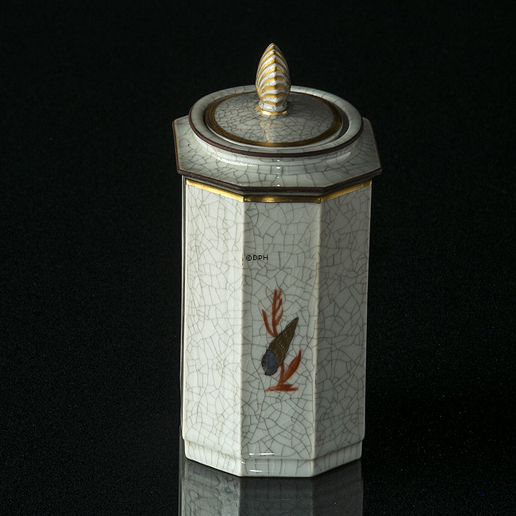 Deckelschale craqueliert, 13 cm, Royal Copenhagen Nr. 28-2575