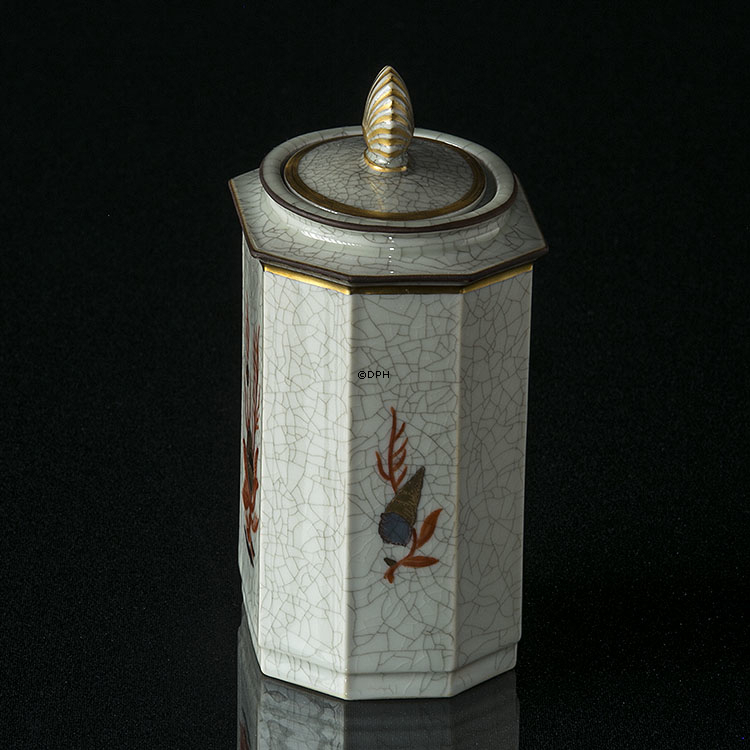 Deckelschale craqueliert, 13 cm, Royal Copenhagen Nr. 28-2575