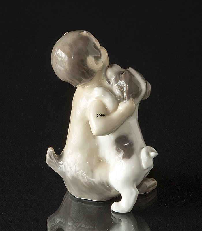 Satyr mit Hündchen, Royal Copenhagen Figur Nr. 2823 (Sehr selten!)