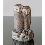 Paar Eulen, Royal Copenhagen Vogelfigur Nr. 283