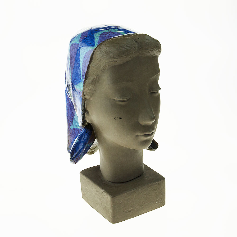 Steingut, Royal Copenhagen / Aluminia, Frau Büst, Damenfigur. Entworfen von Johannes Hedegaard, Nr. 2897-159