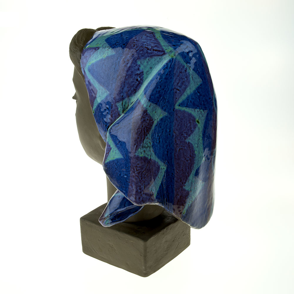 Steingut, Royal Copenhagen / Aluminia, Frau Büst, Damenfigur. Entworfen von Johannes Hedegaard, Nr. 2897-159