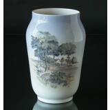 Vase mit Bus und Landschaft, Royal Copenhagen Nr. 2914-1217