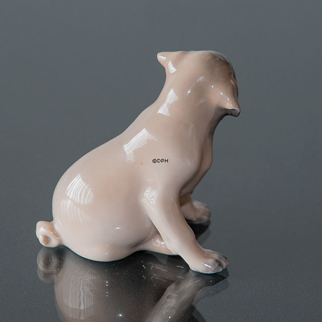 Boxer Welpe sitzt, Royal Copenhagen Hund Figur Nr. 3169