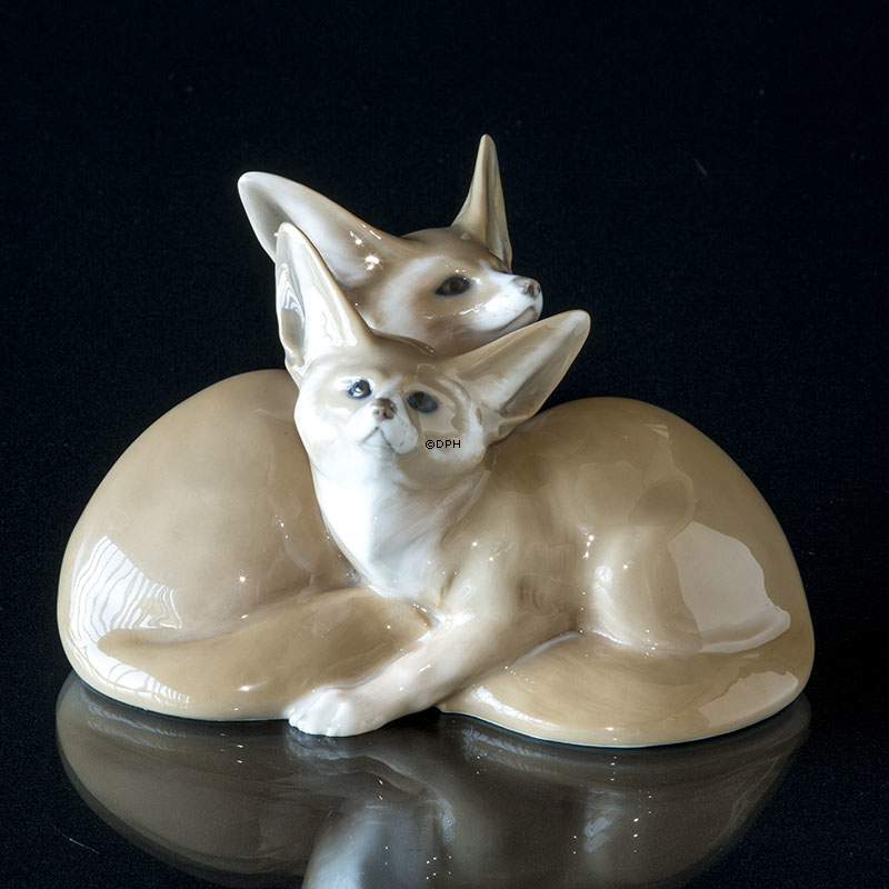 Wüstenfuchs, Paar, Royal Copenhagen Figur Nr. 319, (1894-1922)