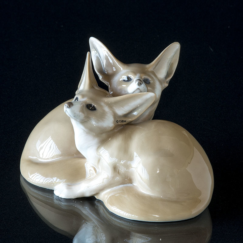 Wüstenfuchs, Paar, Royal Copenhagen Figur Nr. 319, (1894-1922)