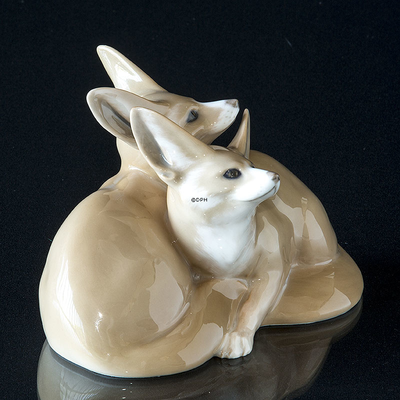 Wüstenfuchs, Paar, Royal Copenhagen Figur Nr. 319, (1894-1922)