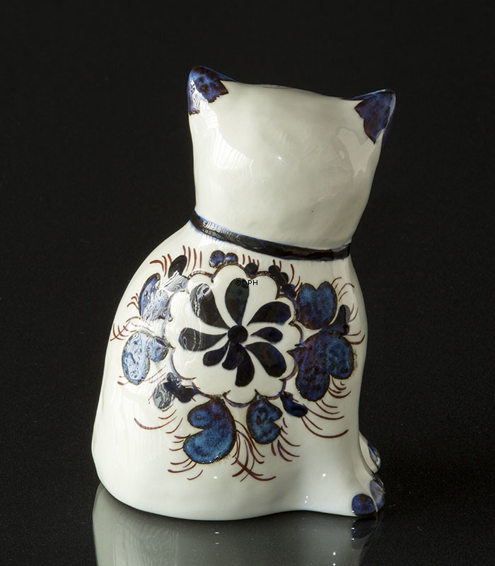 Die Blaue Katze, Royal Copenhagen Fayence Figur Nr. 325-3654