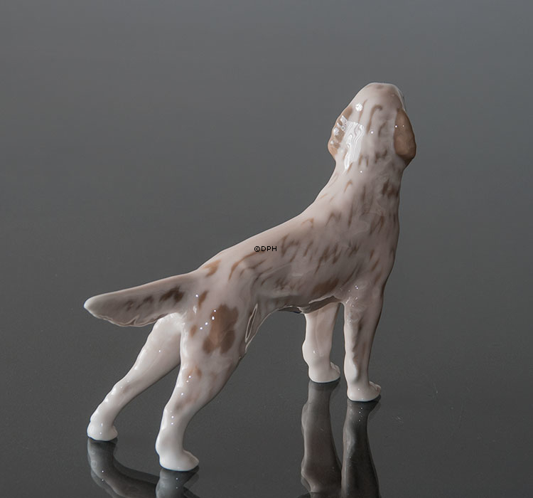 Irish Setter steht aufmerksam, Royal Copenhagen Hund Figur Nr. 3252