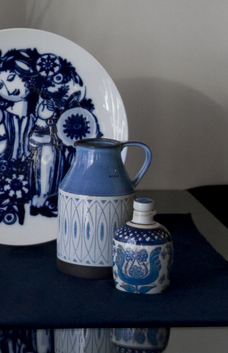 Fayencevase, signiert AJ, Aluminia / Royal Copenhagen Nr. 3276