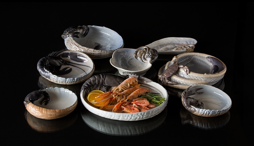 Schale mit Hummer zum Servieren von Meeresfrüchten, Royal Copenhagen Nr. 315 oder 3498