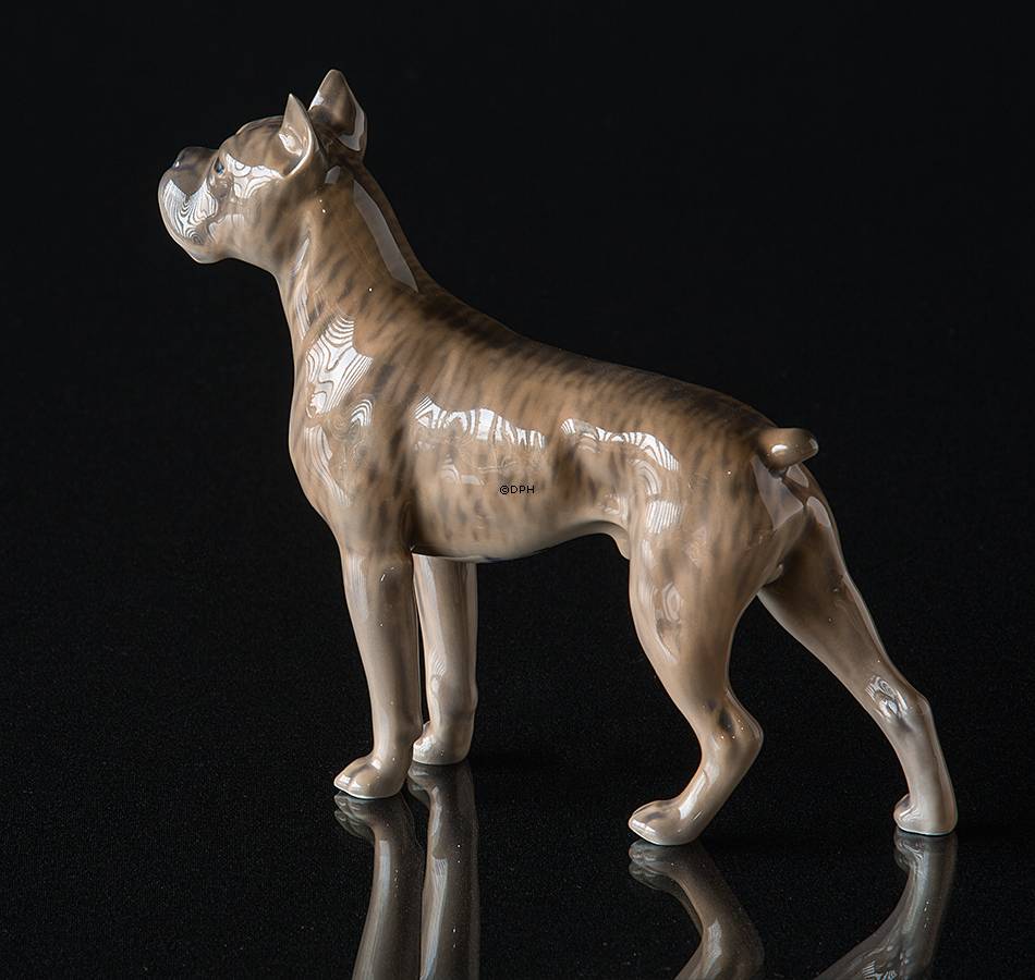 Boxer stehtend, Royal Copenhagen Hund Figur Nr. 3634