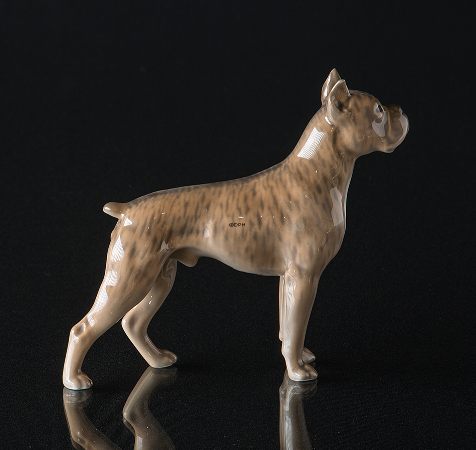 Boxer stehtend, Royal Copenhagen Hund Figur Nr. 3634
