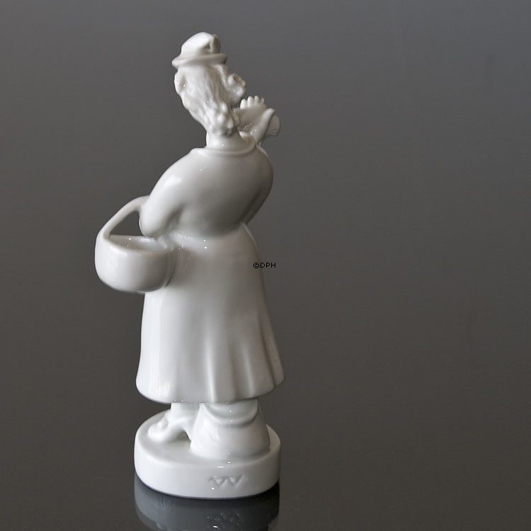 Marktfrau, weiße Royal Copenhagen Figur Nr. 4070