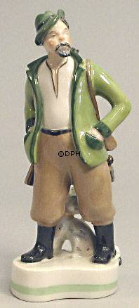 Jäger mit Hund, Royal Copenhagen Überglasurfigur Nr. 4091