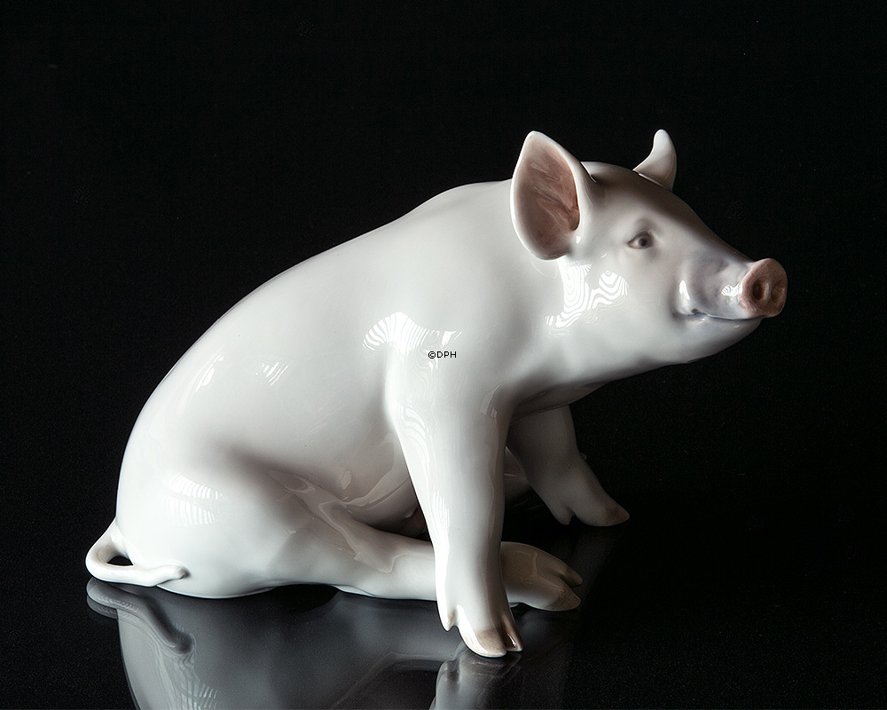 Schwein, Royal Copenhagen Figur Nr. 414