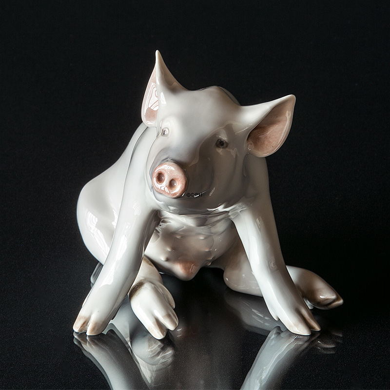 Schwein, Royal Copenhagen Figur Nr. 414