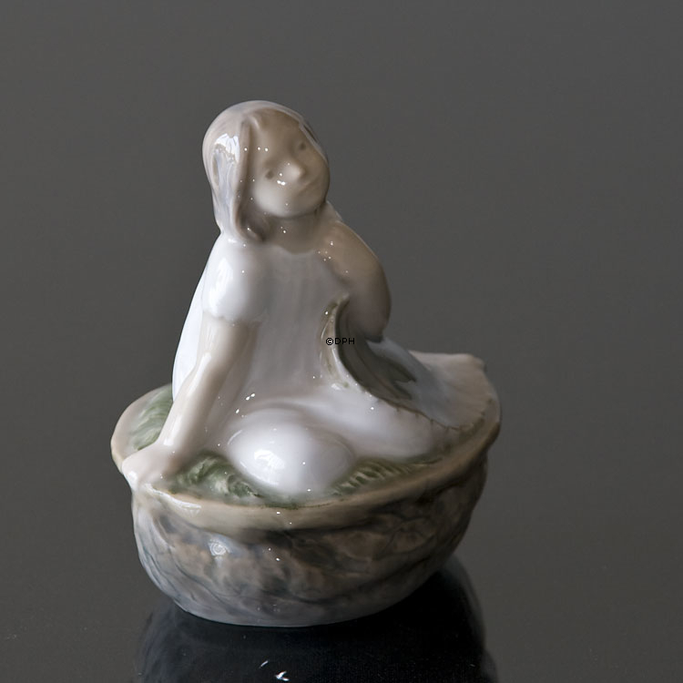 Däumelinchen in ihrem Nussschalenbett, Royal Copenhagen Figur Nr. 4374