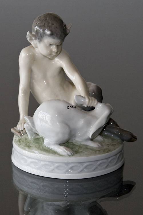 Satyr mit Kaninchen, Royal Copenhagen Figur Nr. 439