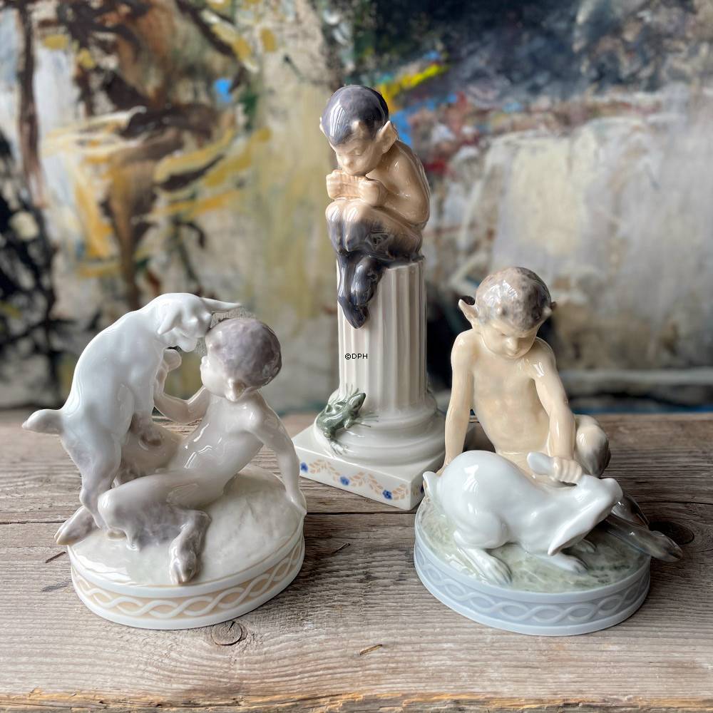 Satyr mit Kaninchen, Royal Copenhagen Figur Nr. 439