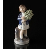 Mädchen mit Blumenstrauß, Mai, Royal Copenhagen monatliche Figur Nr. 4527