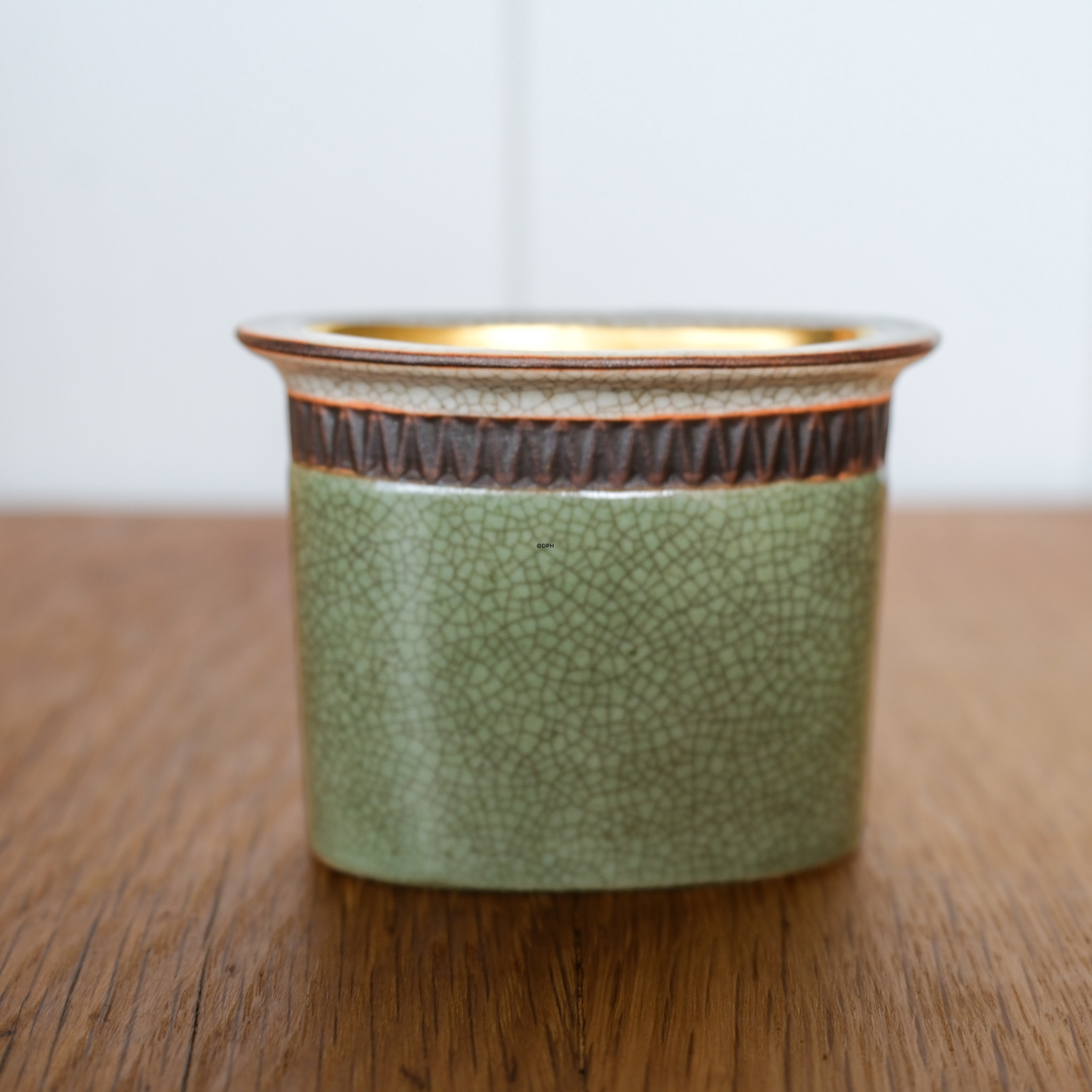 Becher/Vase, Grün, Craquele, Royal Copenhagen Nr. 457-2949