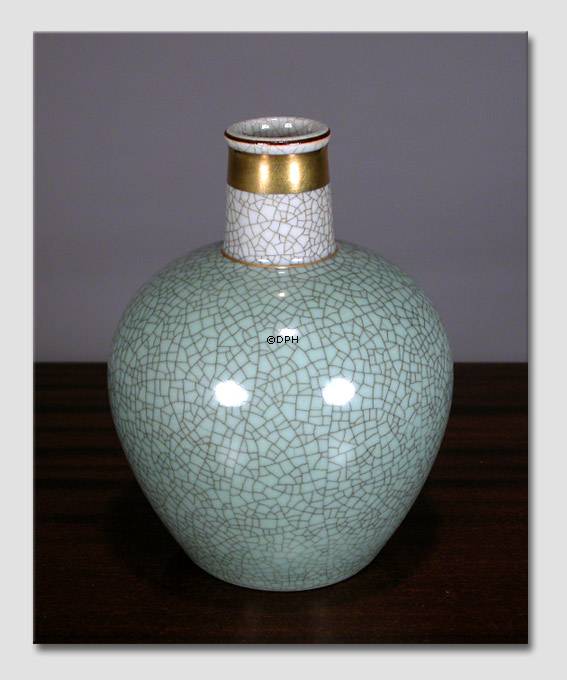 Grüne Craquele Vase, Royal Copenhagen Nr. 457-3582