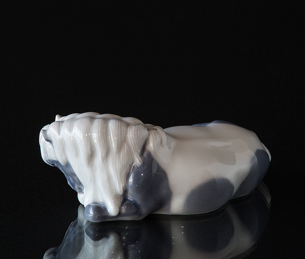 Shetlandpony liegend, Royal Copenhagen Pferd Figur Nr. 4611