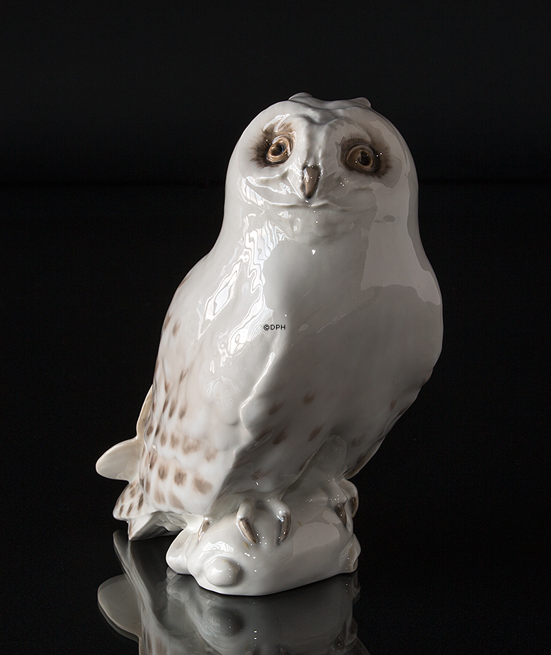 Weiße Schneeeule, Royal Copenhagen Vogelfigur Nr. 467