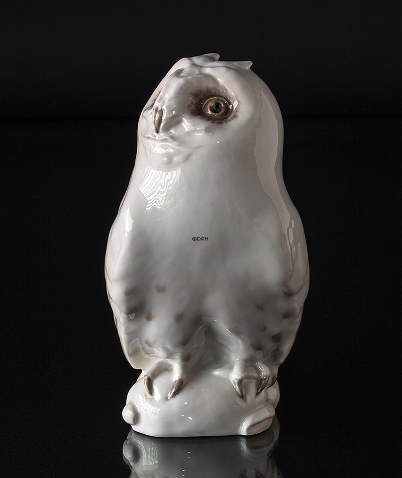 Weiße Schneeeule, Royal Copenhagen Vogelfigur Nr. 467