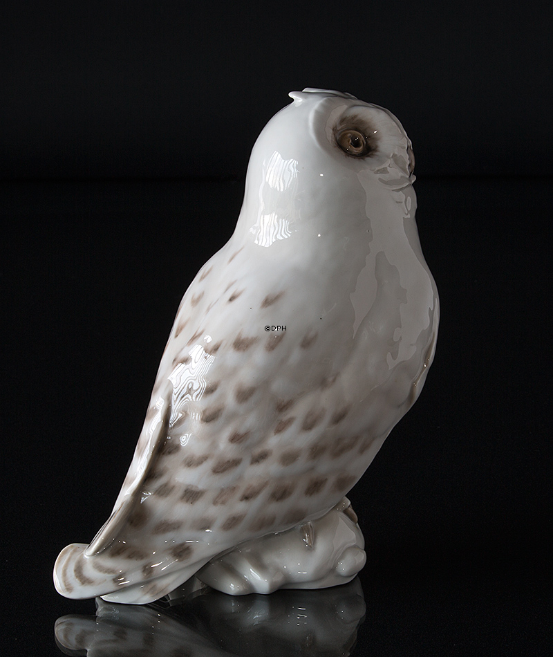 Weiße Schneeeule, Royal Copenhagen Vogelfigur Nr. 467