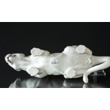 White Panther, groß, Royal Copenhagen Figur Nr. 0-472, Sehr selten (1894-1922)