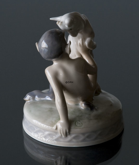 Satyr mit Ziege, Royal Copenhagen Figur Nr. 498