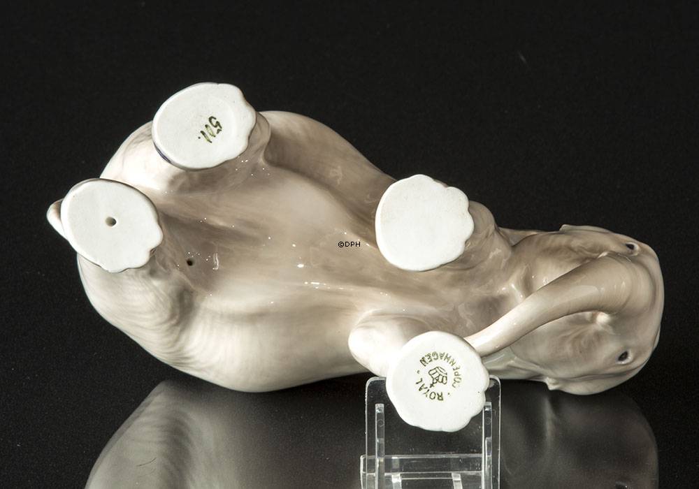 Elefant, stehend, Royal Copenhagen Figur Nr. 501 (1894-1922)