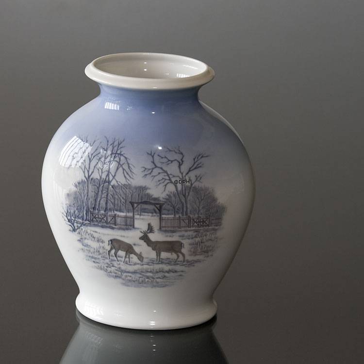 Vase mit Hirschgarten (Dyrehaven) Kopenhagen, Royal Copenhagen Nr. 5200