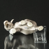 Stehender Elefant, Little Royal Copenhagen Figur Nr. 599 (1870-1890) Schleifspur am Ohr