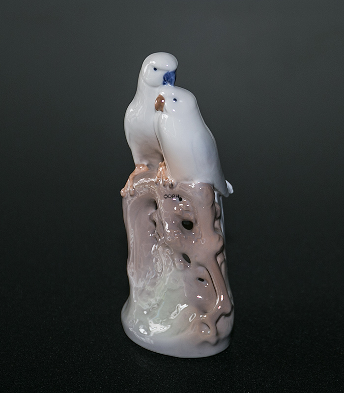 Papageien auf Zweigen, Royal Copenhagen Vogelfigur Nr. 649