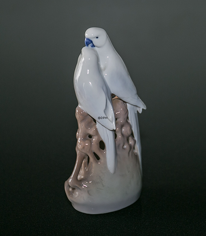 Papageien auf Zweigen, Royal Copenhagen Vogelfigur Nr. 649